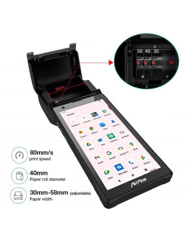 TPV PDA AVPOS TC600 6 OCTA 4GB 128GB WIFI BT NFC 4G 2D PRINTER 2800MAH AVP-TC600