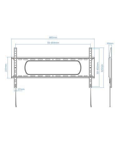 SOPORTE PARED PANTALLAS 43-90 NEGRO TOOQ LP1090F-B