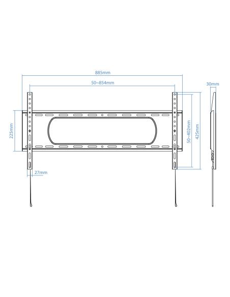 SOPORTE PARED PANTALLAS 43-90 NEGRO TOOQ LP1090F-B