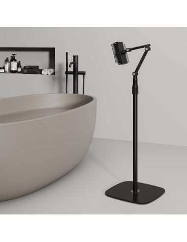 SOPORTE SUELO UNIV AJUSTABLE (3 PIVOTES) TABLET NEGRO AISENS MSF3P-301