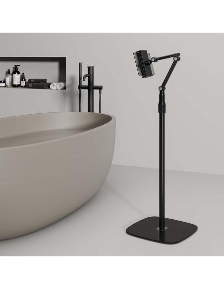 SOPORTE SUELO UNIV AJUSTABLE (3 PIVOTES) TABLET NEGRO AISENS MSF3P-301