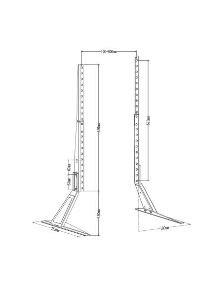 SOPORTE DE MESA ECO PARA MONITOR TV 50KG DE 32-80 NEGRO AISENS DT80F-305