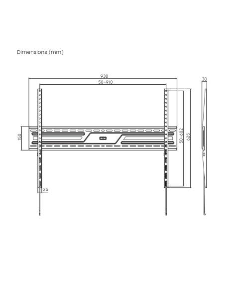 SOPORTE ECO ULTRA DELGADO PARA MONITORTV 75KG DE 43-100 NEGRO AISENS WT100F-317