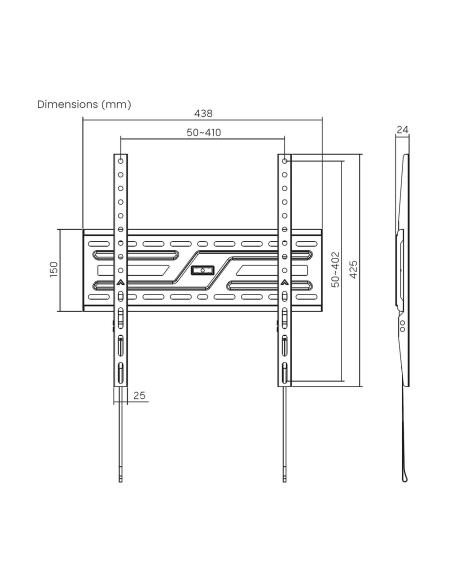 SOPORTE ECO ULTRA DELGADO PARA MONITORTV 75KG DE 32-75 NEGRO AISENS WT75F-309
