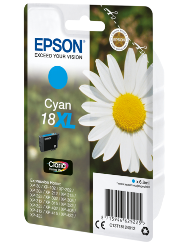 TINTA EPSON EXPRESION HOME 18XL CIAN XP102 205 215 305 405