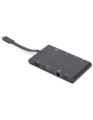 CONVERSOR HUB DIGITUS USB C 9 PUERTOS 2X VIDEO 2x USB-C 2x USB3.0 RJ45 2X SD/MMC