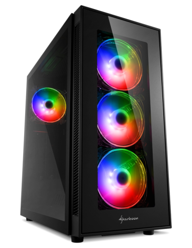 CAJA ATX SHARKOON TG5 PRO 2XUSB3.0 2XUSB2.0 SIN FUENTE RGB NEGRO