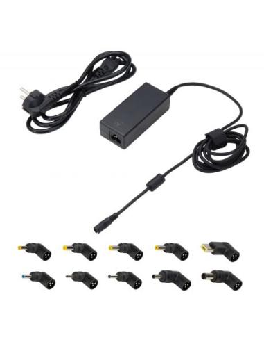 CARGADOR EWENT UNIVERSAL PORTATIL MULTITENSION 65W AUTOMATICO / INCLUYE 10 CABEZALES / EW3968