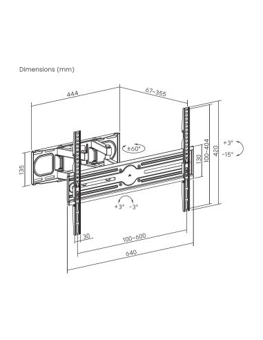 SOPORTE MONITOR ECO GIRA INCLI NIVELABLE 40KG DE 37-80 NEGRO AISENS WT80TSLE-327