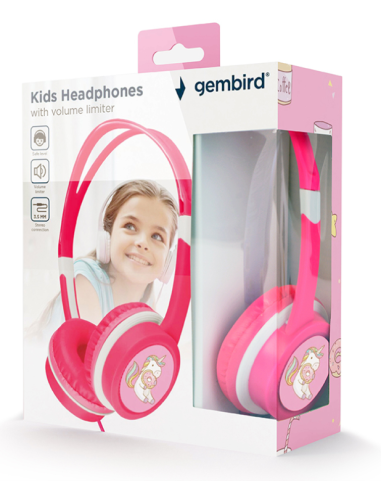 AURICULARES GEMBIRD MHP-JR-PK INFANTIL ROSA ALAMBRICO JACK 3.5MM
