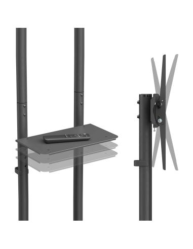 SOPORTE SUELO ECO RUEDA BANDEJA DVD MONITORTV 45KG 37-70 NEGRO AISENS FT70TE-333