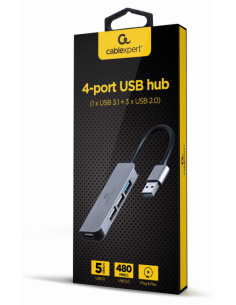 HUB USB DE 4 PUERTOS 1 X USB 3.1 + 3 X USB 2.0)