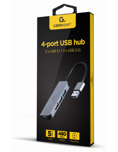 HUB USB DE 4 PUERTOS 1 X USB 3.1 + 3 X USB 2.0)