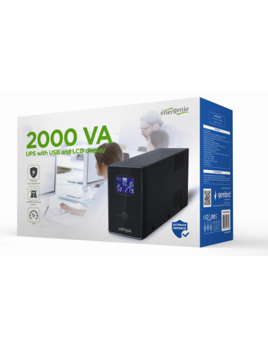 SAI GEMBIRD CON USB Y DISPLAY LCD 2000 VA NEGRO