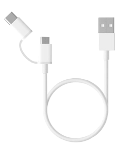 CABLE XIAOMI MI 2-IN-1 MICRO USB-C BLANCO 1M
