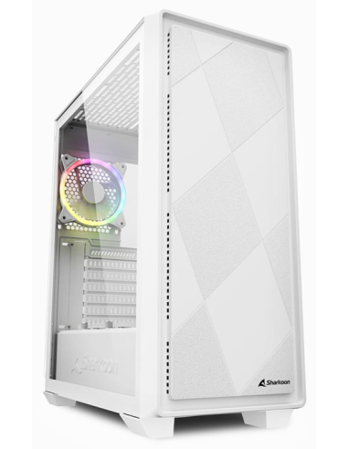 CAJA MIDI ATX SHARKOON VS8 RGB 1USB-A 1XVENT 120MM S/F FUENTE BLANCO