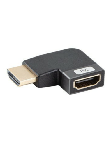 ADAPTADOR 8K LANBERG HDMI(M) A HDMI(H) ANGULO IZQUIERDA ALUMINIO PLATA