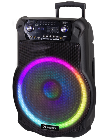 ALTAVOZ KARAOKE TREVI XF 1600 KB 200W AMPLIF+AW+TROLLEY+MIC WIRELESS INCLUIDO