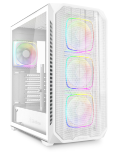 CAJA GAMING ATX SHARKOON NAK5M RGB 4XVENT 120MM 3XUSB SN FUENTE BLANCO