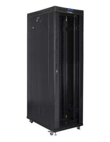 ARMARIO LANBERG RACK 19" 42U 600X1200 FLAT PACK NEGRO PUERTA CRISTAL CON LCD