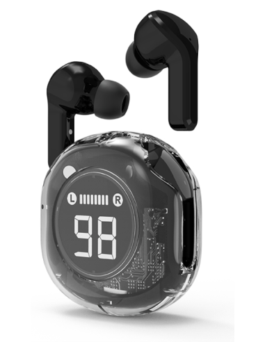 AURICULARES GEMBIRD TWST-01-BK TRANSPARENTES NEGRO BT