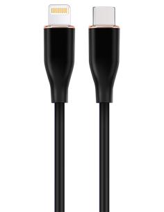 CABLE DE CARGA Y DATOS GEMBIRD USB TIPO-C A 8 PINES DE SILICONA PREMIUM 1,5M BK