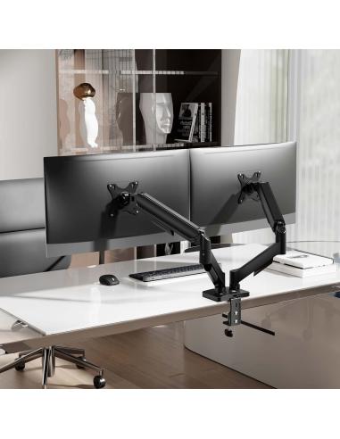 SOPORTE MESA GIRA INCLI MONITOR 9KG 2 BRAZOS 17-32 NEGRO AISENS DT32TSR-357