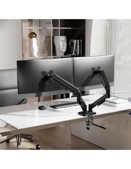 SOPORTE MESA GIRA INCLI MONITOR 9KG 2 BRAZOS 17-32 NEGRO AISENS DT32TSR-357