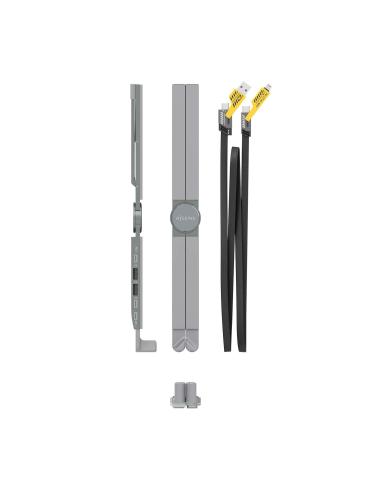 SOPORTE SOBREMESA AJUS PORTATIL CON USB-C DOCK 4 EN 1 GRIS AISENS ASUC-4P021-GR