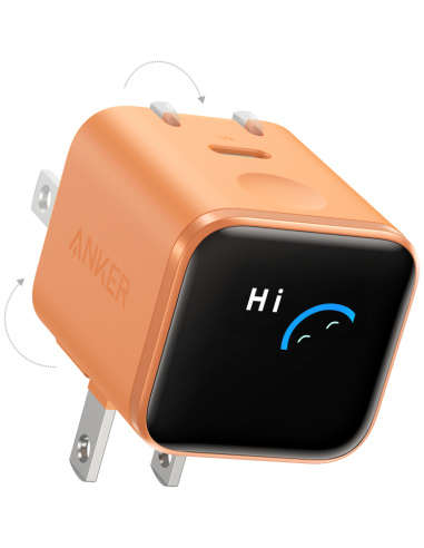 CARGADOR ANKER NANO 45W SMART DISPLAY NARANJA