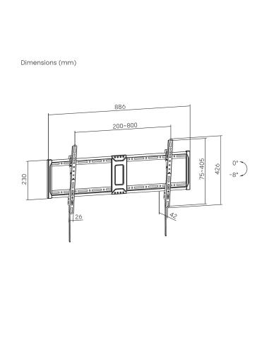 SOPORTE ECO INCLINABLE PARA MONITORTV 75KG DE 43-100 NEGRO AISENS WT100T-367