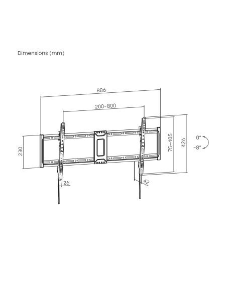 SOPORTE ECO INCLINABLE PARA MONITORTV 75KG DE 43-100 NEGRO AISENS WT100T-367