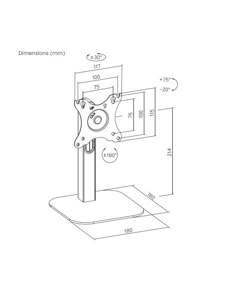 SOPORTE MESA ECO GIRA INCLI MONITOR 2.5KG 10-24 NEGRO AISENS DT24TSR-371