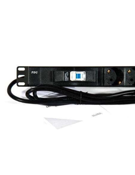 2lan regleta 19" 6 schukos magneto-térmico