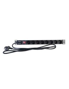 2lan regleta 19" 8 schuko negro