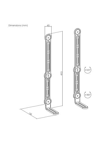 SOPORTE UNIVERSAL PARA BARRA DE SONIDO NEGRO AISENS SPK03U-375