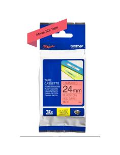 Brother tze451 cinta laminada 24mm negro/rojo 8m
