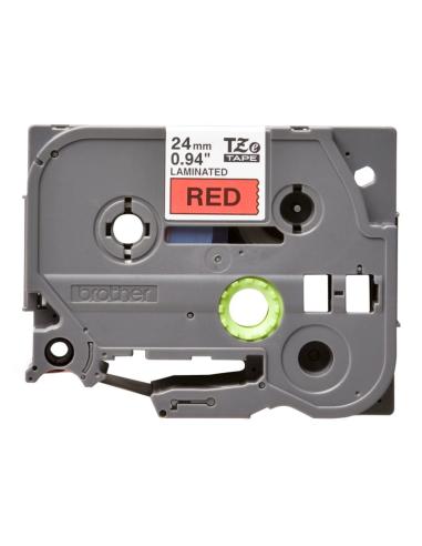 Brother tze451 cinta laminada 24mm negro/rojo 8m