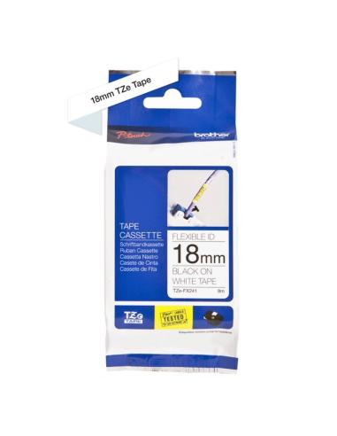 Brother cinta tzefx241 texto negro/blanco 18mm