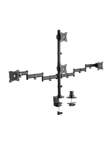 SOPORTE MESA GIR INCL 4 MONITORES 8KG 4 PIV 2 BRA 13-27 NEGRO AISENS DT27TSR-379