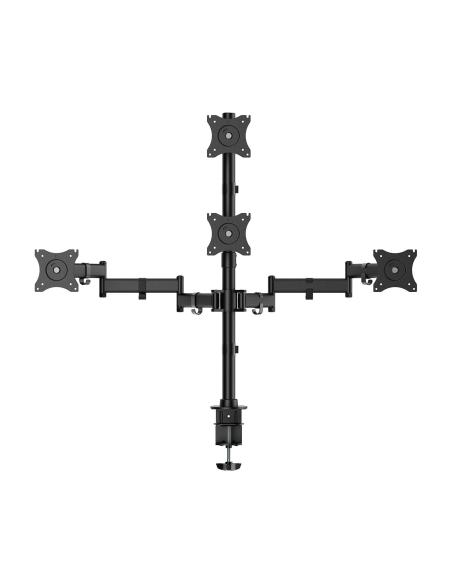 SOPORTE MESA GIR INCL 4 MONITORES 8KG 4 PIV 2 BRA 13-27 NEGRO AISENS DT27TSR-379