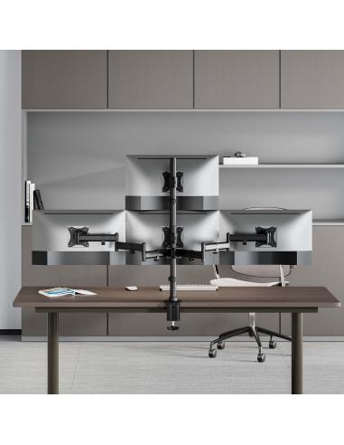SOPORTE MESA GIR INCL 4 MONITORES 8KG 4 PIV 2 BRA 13-27 NEGRO AISENS DT27TSR-379