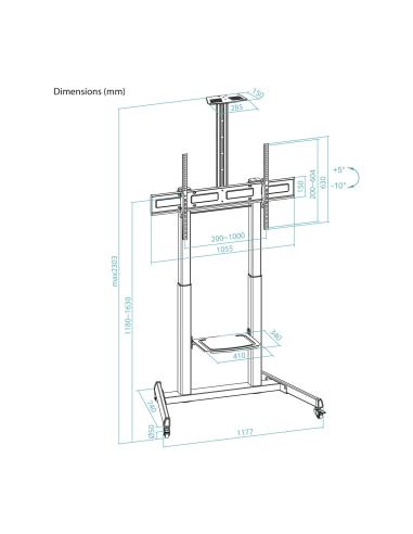 SOPORTE SUELO RUEDAS REGULABLE AQUILES 60-100 TOOQ FS20406HM-B
