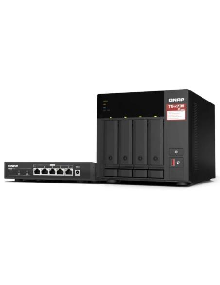 Qnap ts-473a-sw5t bundle nas 4xhdd-bay + switch