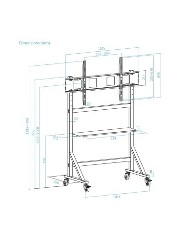 SOPORTE SUELO RUEDAS OPTIMUS 60-105 TOOQ FS20105M-B