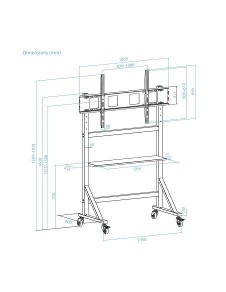 SOPORTE SUELO RUEDAS OPTIMUS 60-105 TOOQ FS20105M-B