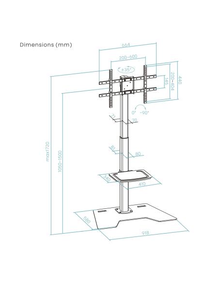 SOPORTE SUELO MINOS 37-70 ROTACION 90° TOOQ FS2284M-B