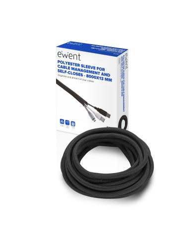 MANGUITO POLYSTER MALLA EWENT PARA GESTION CABLE CON AUTO-CIERRE / CUBRE CABLE / 8000X13 mm / ORGANIZA Y PROTEGE LOS CABLES / EW