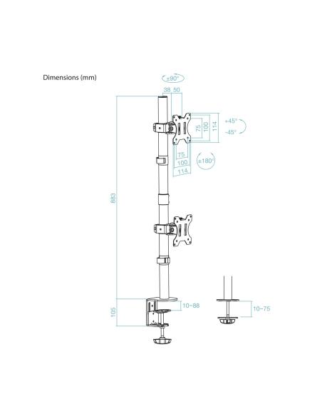 SOPORTE MESA PANT. GIRA INCLI 2 BRAZOS 13-32 VERTI TOOQ DB1233TNV-B
