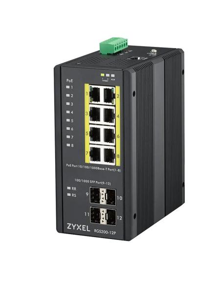 Zyxel rgs200-12p switch poe gest din 240w ip30